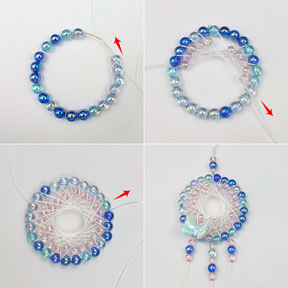 Плетеный ловец снов с акриловыми бусинами-3