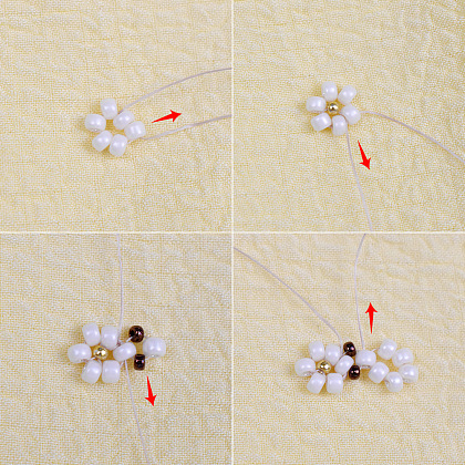 Chaînette de fleurs en perles de rocaille. Délicat bracelet double, Bracelet de cheville ou Collier. Adulte ou enfant. Célébration de l'été. - France