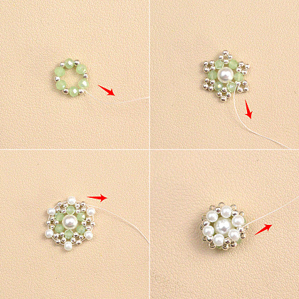 Ожерелье в форме капли из стекла и бисера.-3