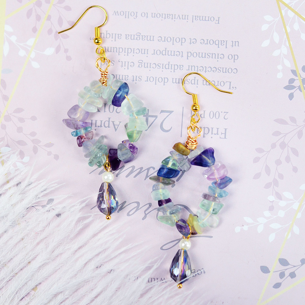 PandaHall Selected мастер-класс по серьгам из бисера с драгоценными камнями-1