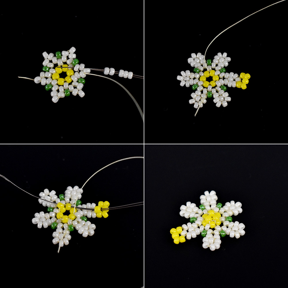 Весенний комплект украшений из бисера 