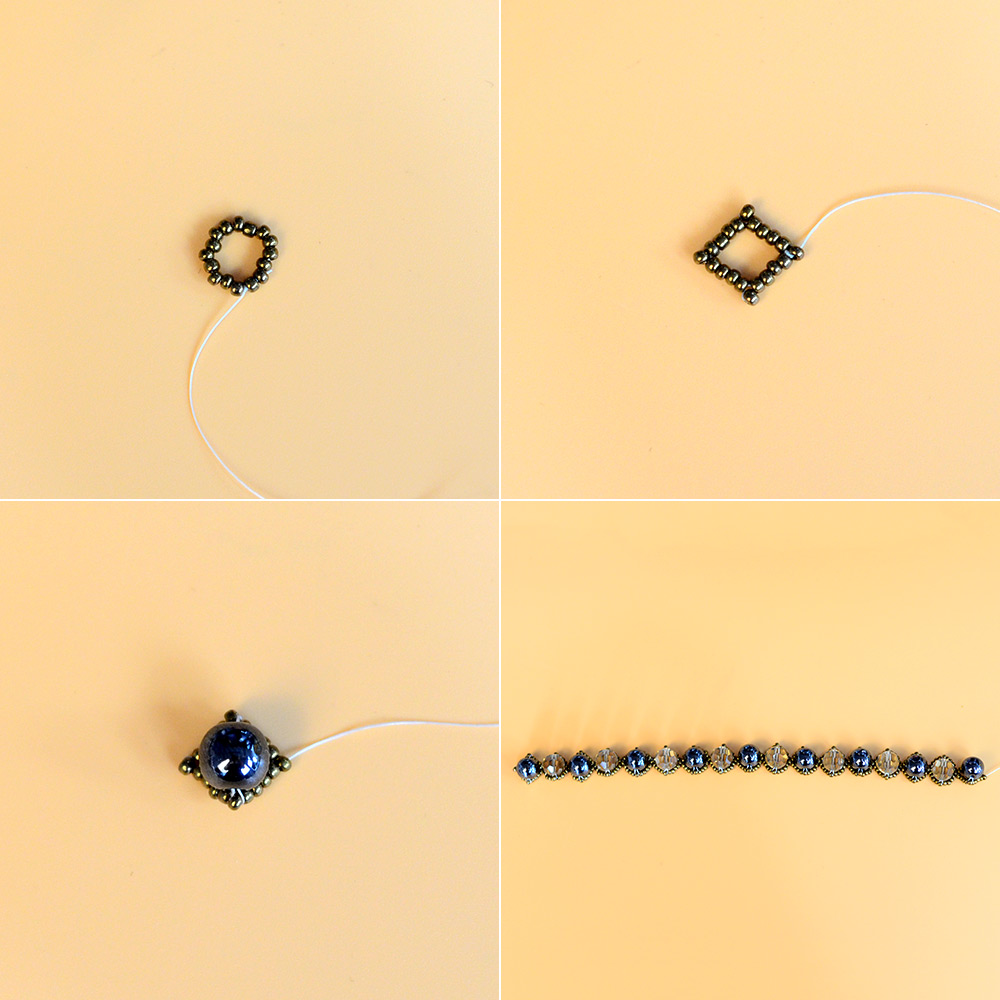 Винтажный браслет из бисера