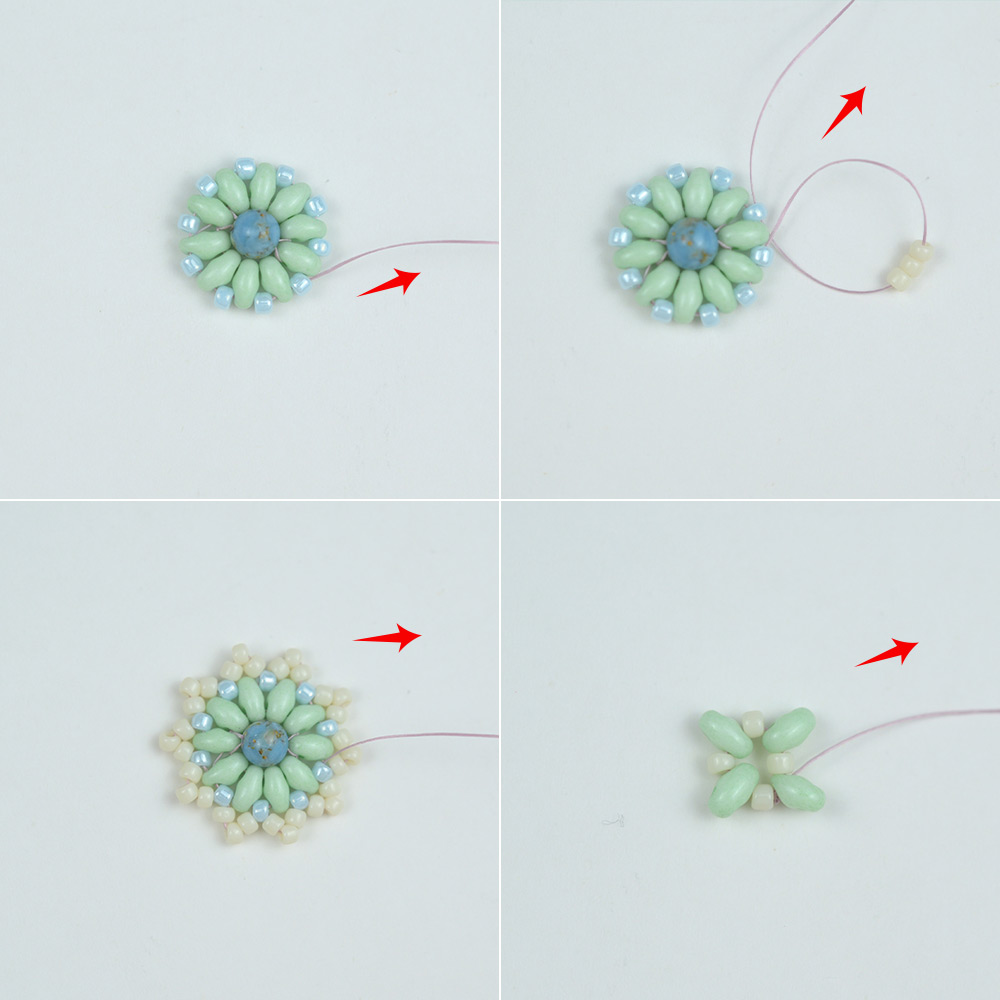 Blumenperlenarmband mit Saatperlen-Perlen