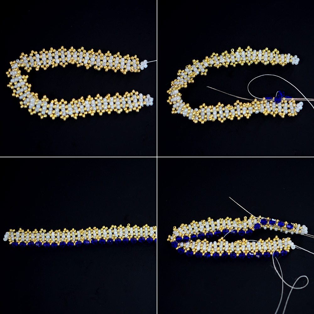 PandaHall Selected мастер-класс по изготовлению двухконусного браслета из стеклянных бусин.-5