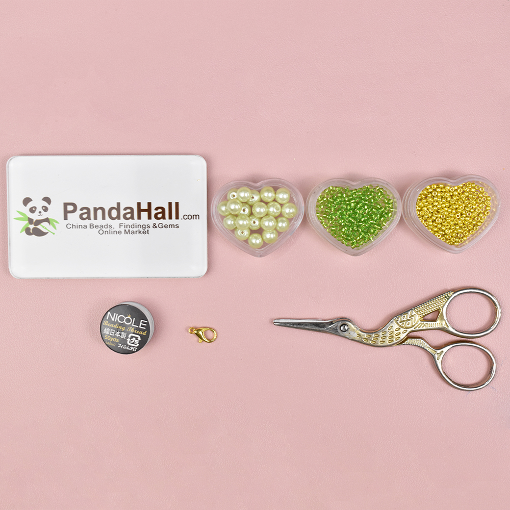 Весенний браслет из бисера с бисером и жемчугом-2