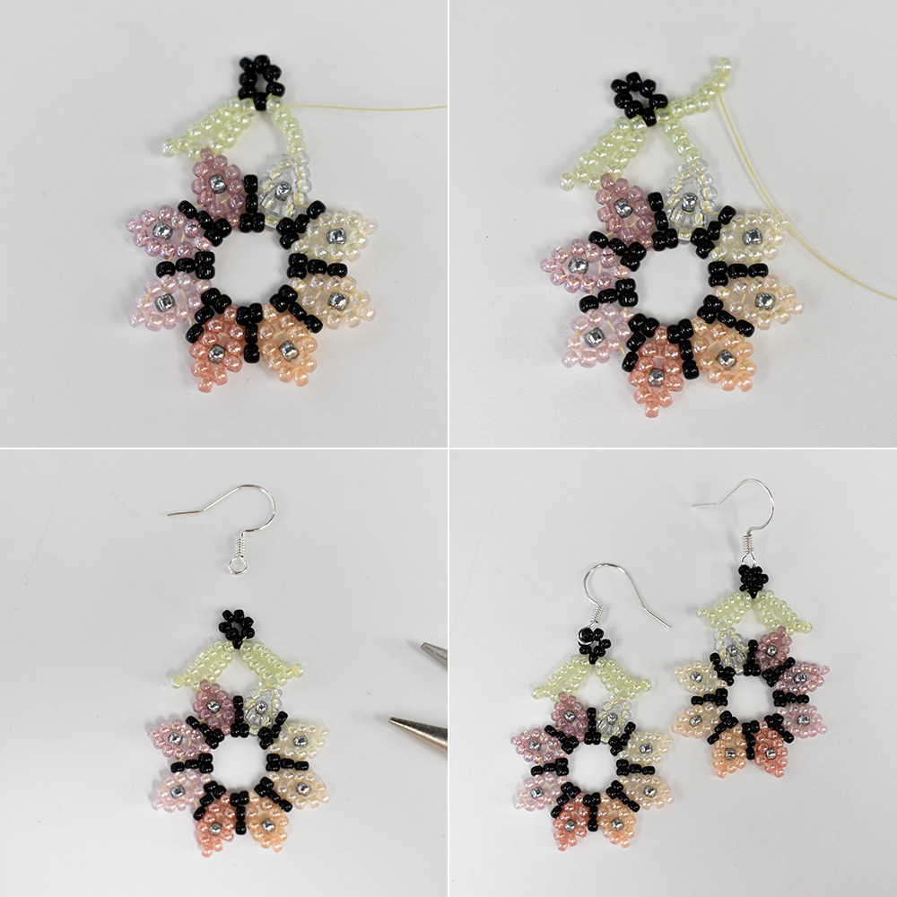 Blumenförmige Saatperlen-Ohrringe