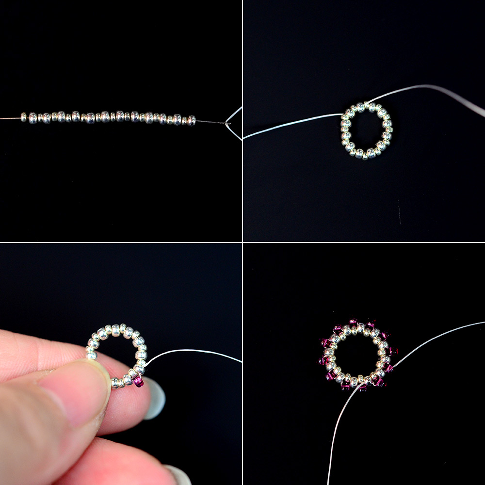 Браслет из стеклянных бусин в форме часов-3