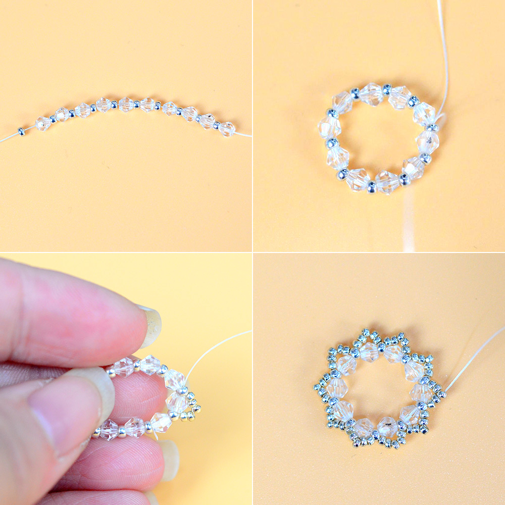 Серьги из бисера с кабошонами из страз