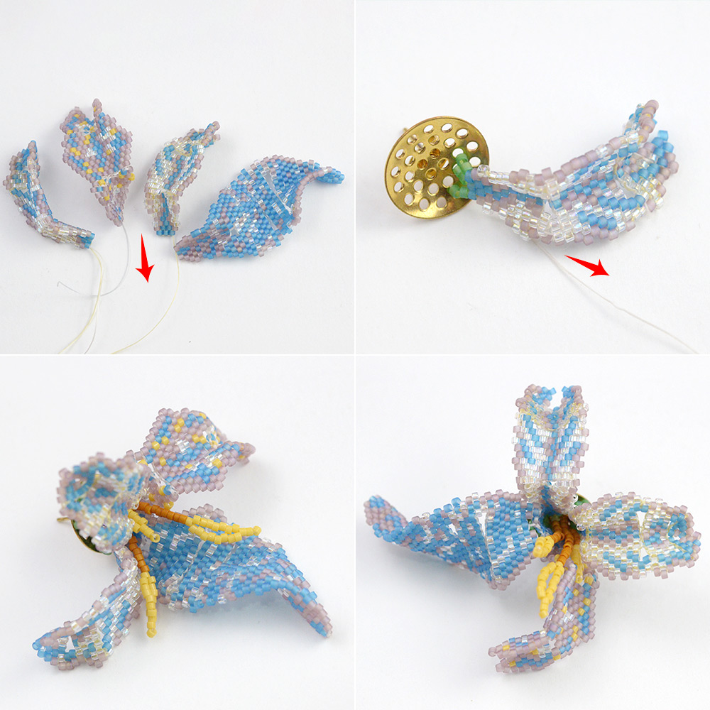 Бисер ирис серьги