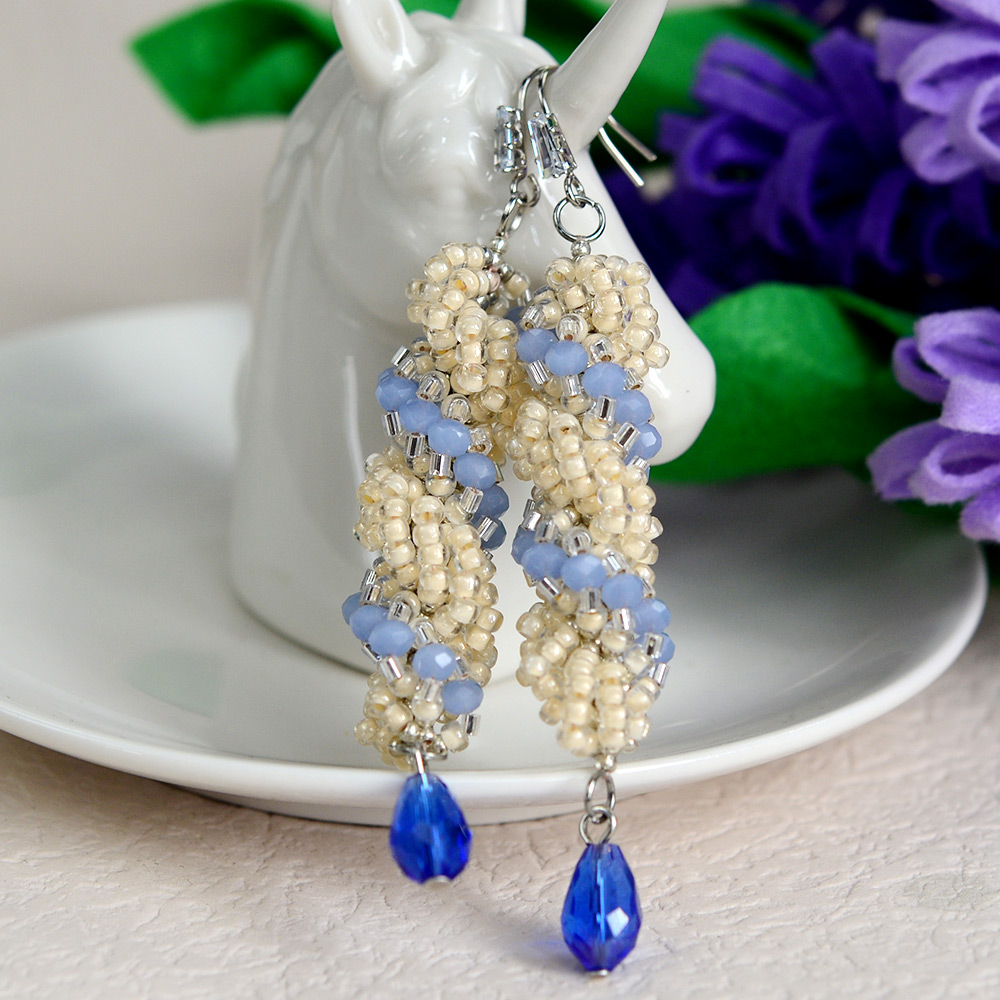 PandaHall Selected мастер-класс по изготовлению спиральных сережек из бисера.-7