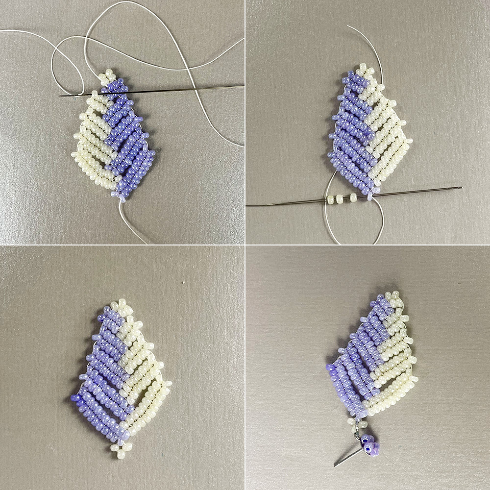 PandaHall Selected идея серег-пусетов в форме листьев из бисера-7