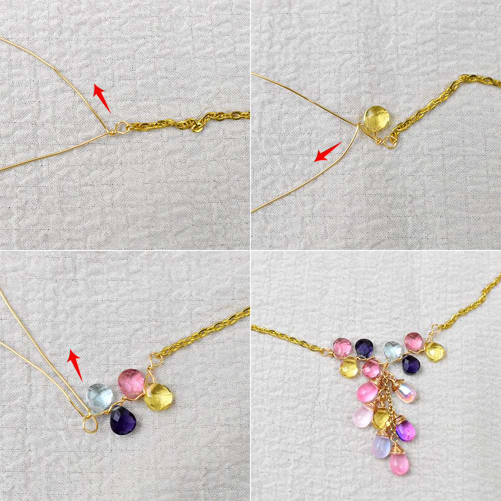 Ожерелье из проволоки в виде капли-4