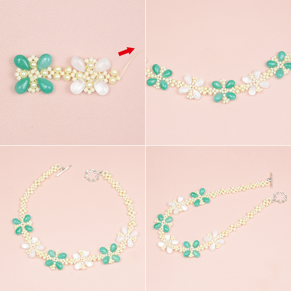 Ожерелье из бусин в форме капли в свежем стиле-4