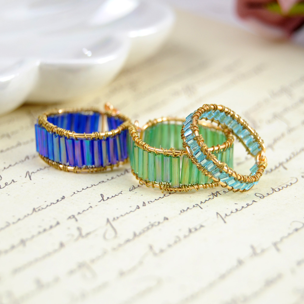 PandaHall Selected идея с кольцом из трубчатых бусин-5