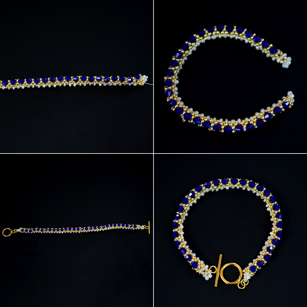 PandaHall Selected мастер-класс по изготовлению двухконусного браслета из стеклянных бусин.-6