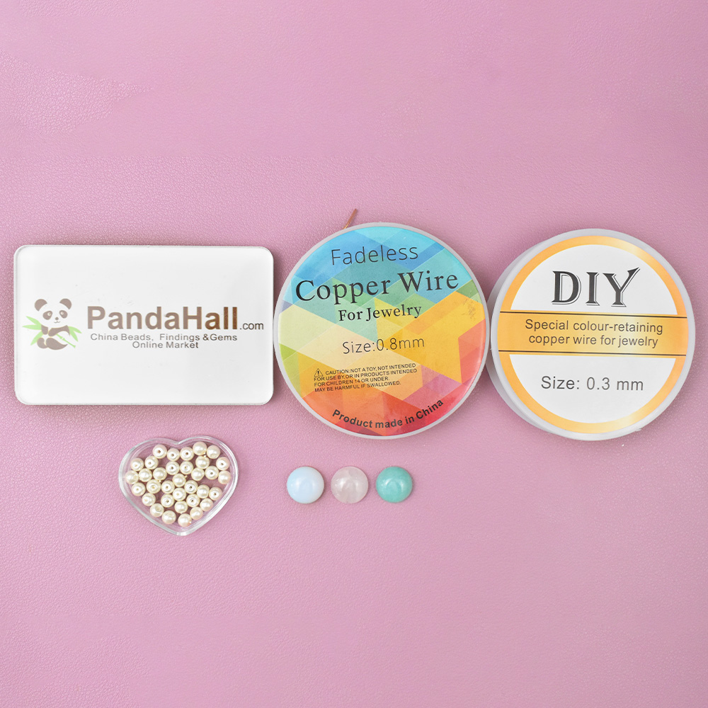 Простой браслет из проволоки с драгоценными камнями-2