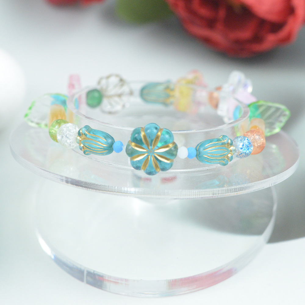 Свежий и элегантный стиль чешский стеклянный браслет из бусин-1