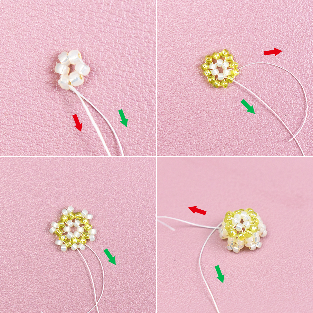 Серьги из бисера в виде ландыша