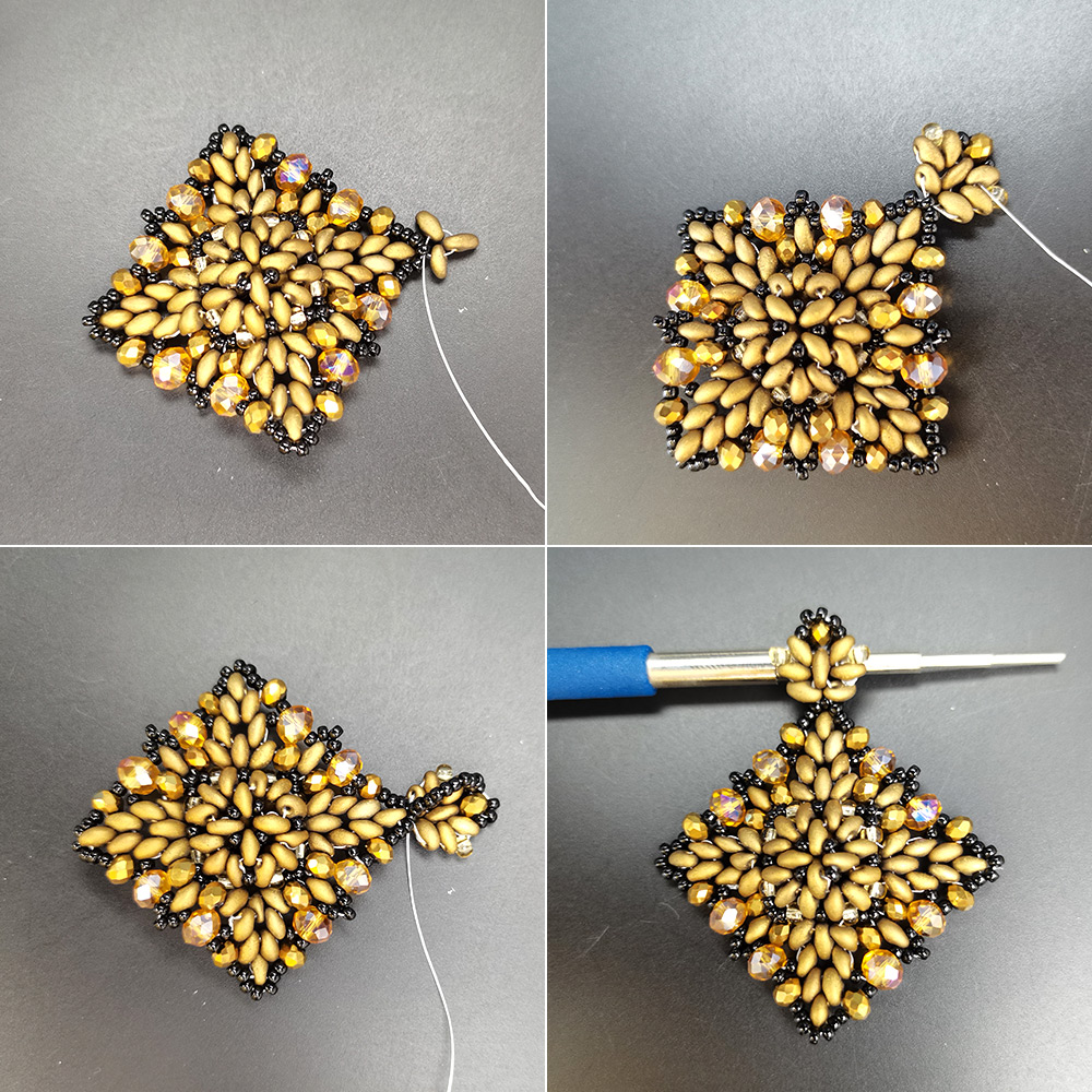 Подвеска-компас с бусинами из чешского стекла с 2 отверстием-8