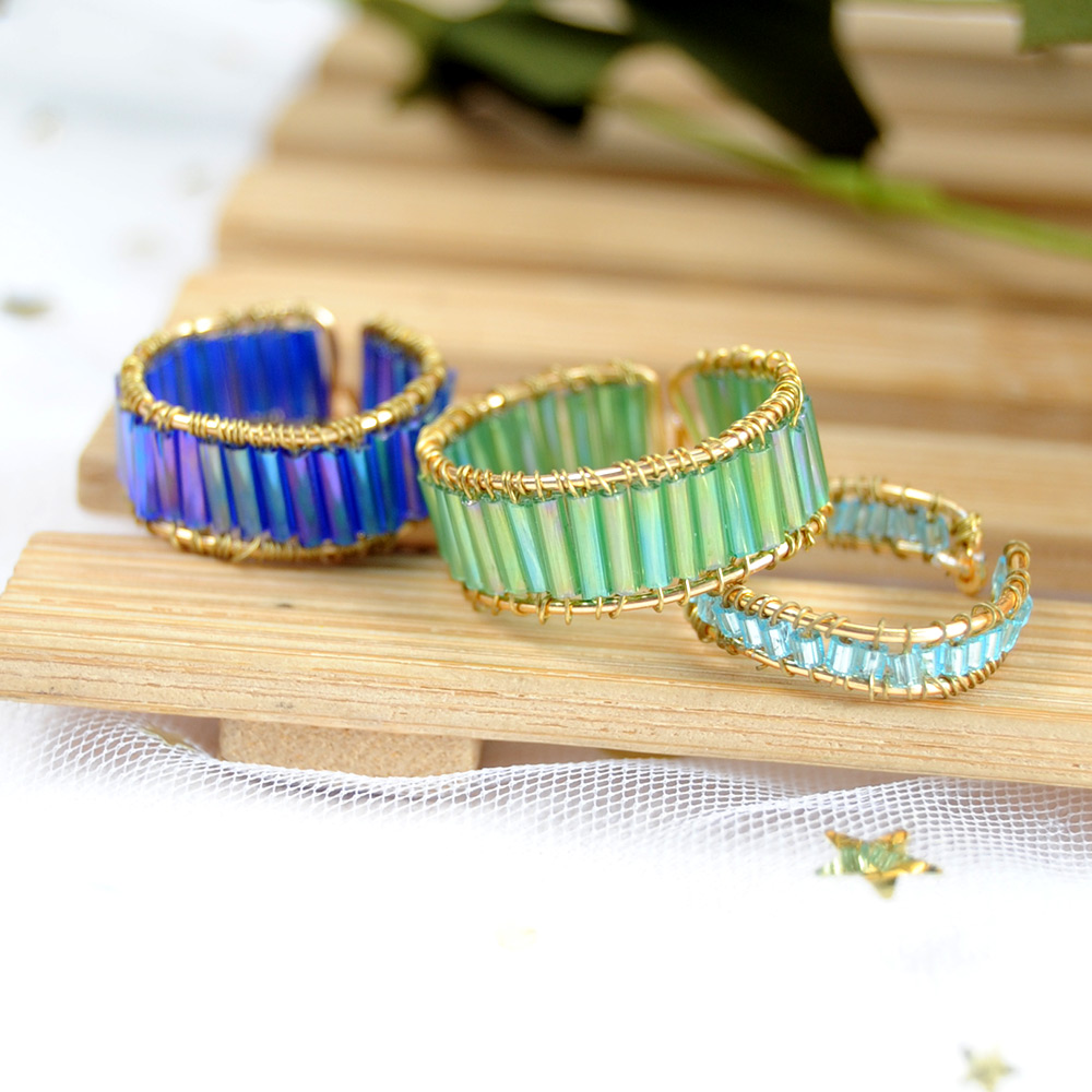 PandaHall Selected идея с кольцом из трубчатых бусин-1