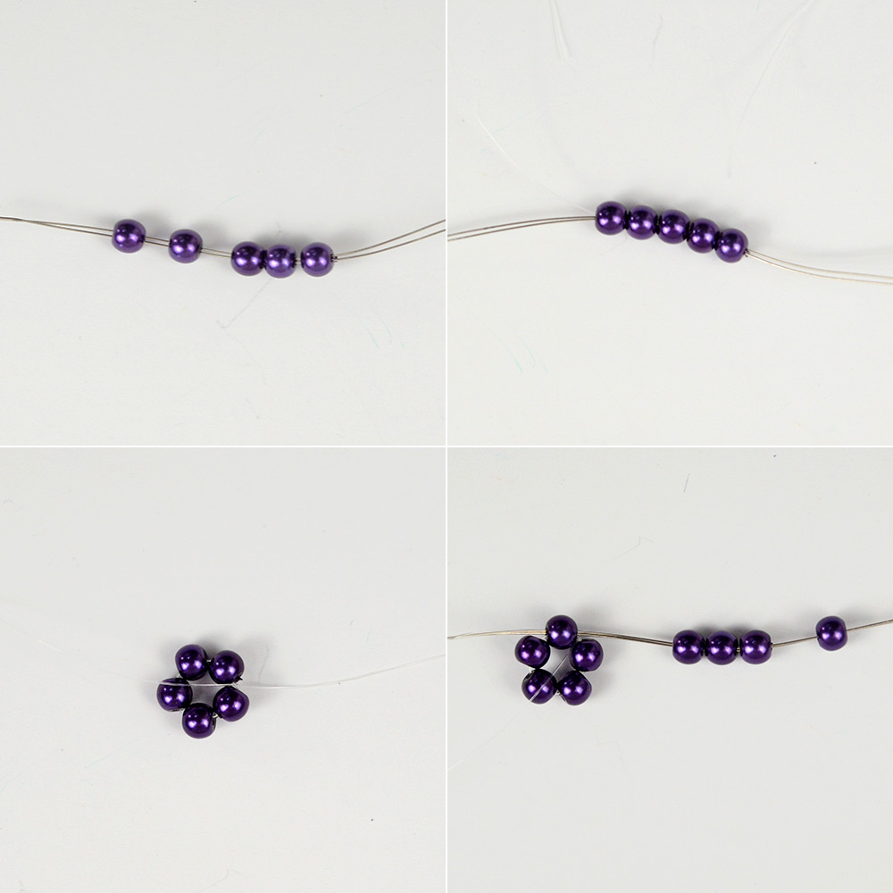 Стекло жемчуг бисером ожерелье-3