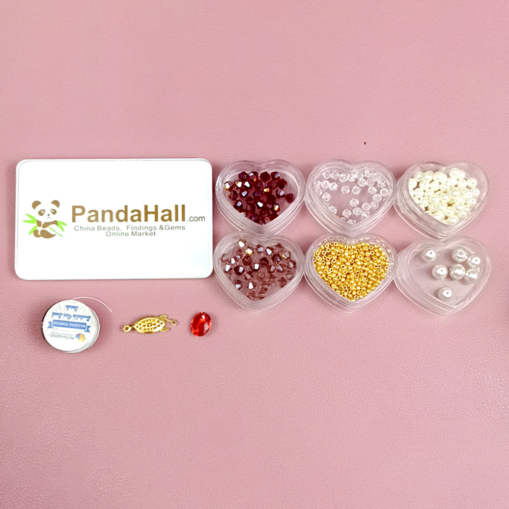 Винтажное ожерелье с красными кристаллами-2