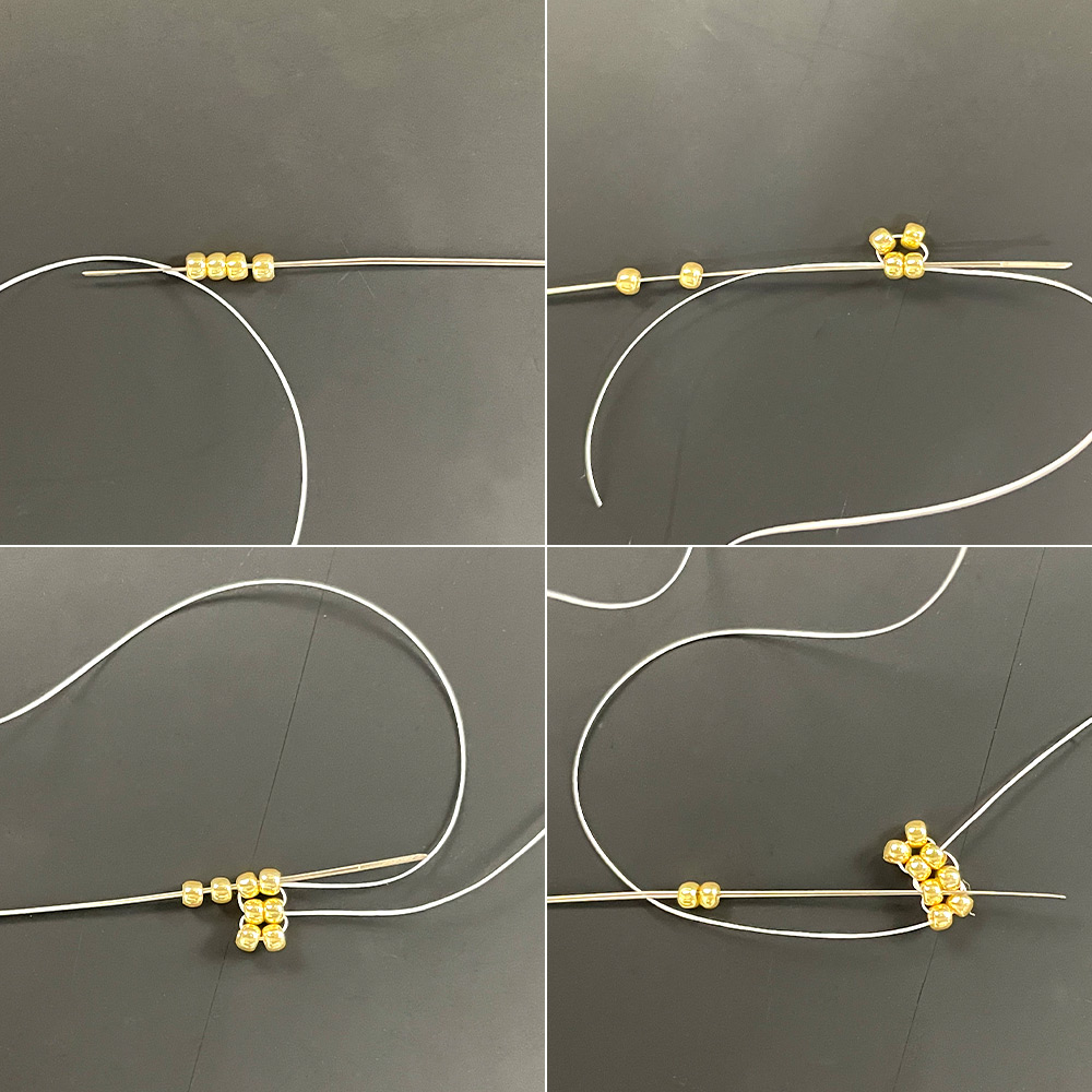Браслет из черного и золотого стекла со стеклянными бусинами-3