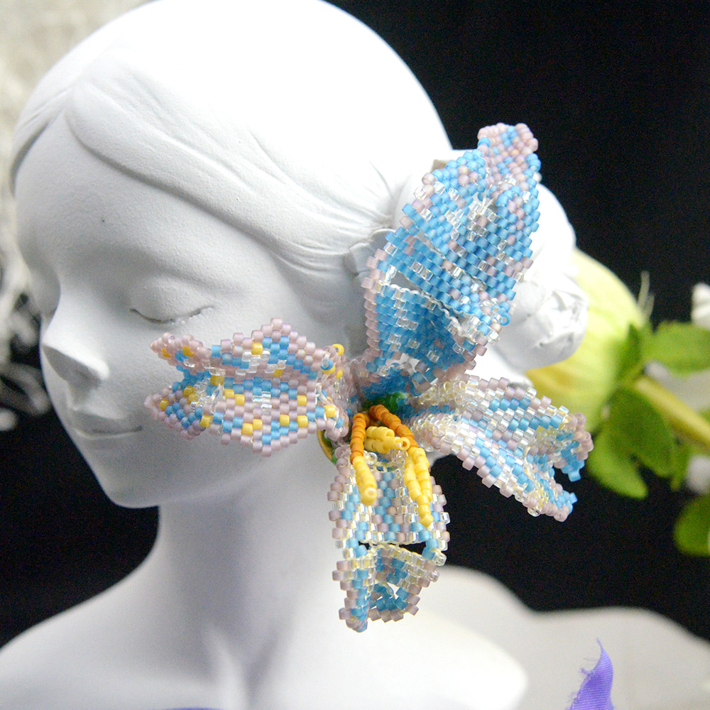 Бисер ирис серьги