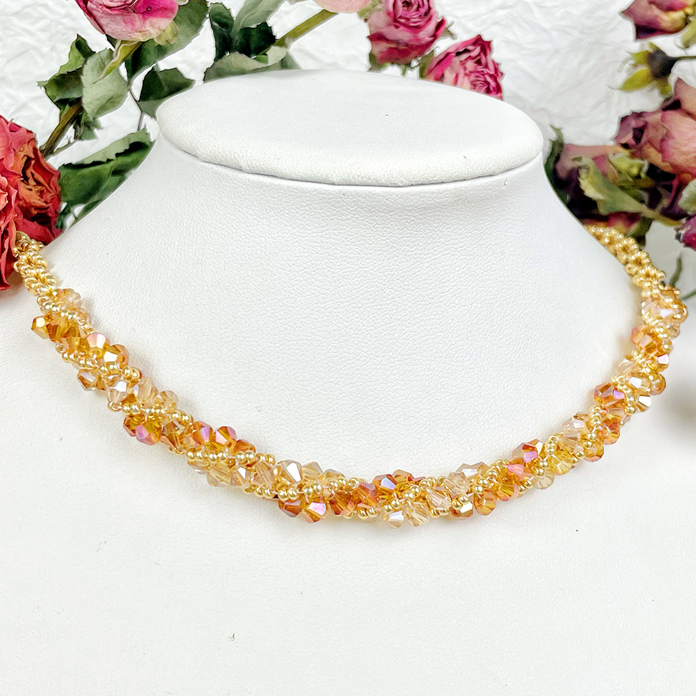 PandaHall Selected идея спирального ожерелья из хрустальных бусин-1