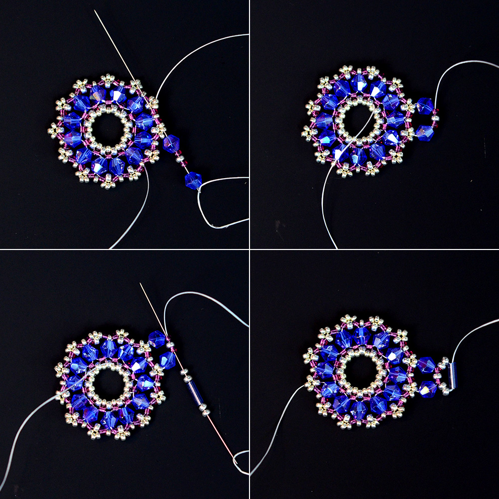 Браслет из стеклянных бусин в форме часов-6