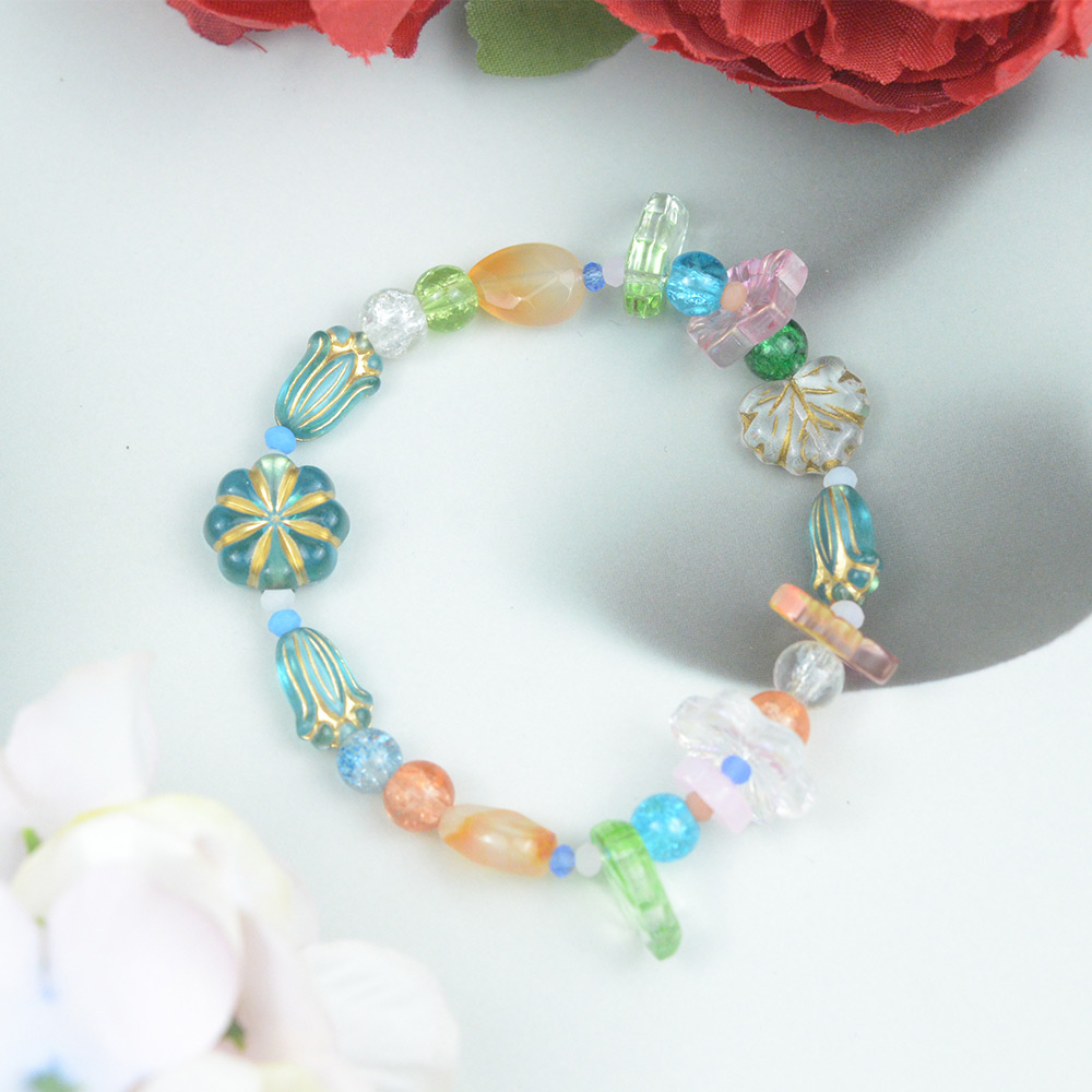 Свежий и элегантный стиль чешский стеклянный браслет из бусин-5