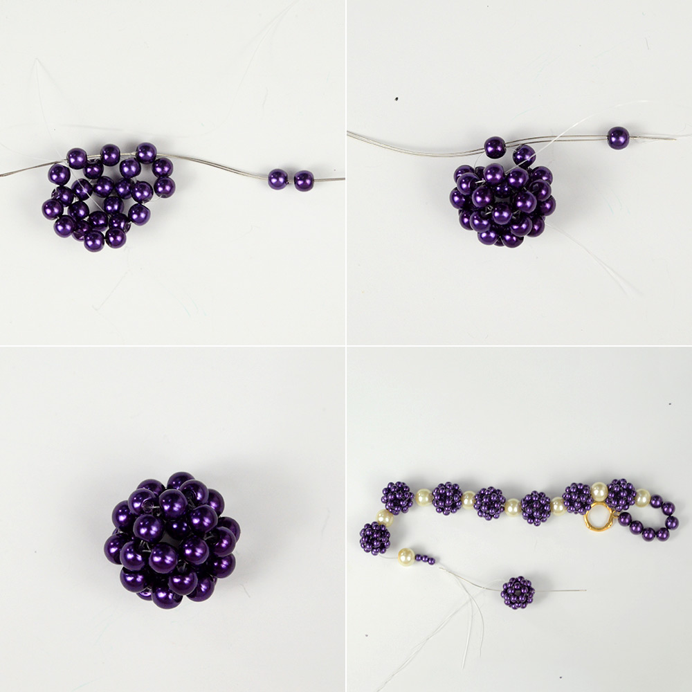 Стекло жемчуг бисером ожерелье-5