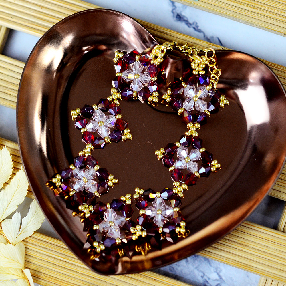 PandaHall Selected идея браслета из граненых стеклянных бусин-6