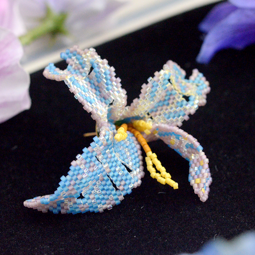 Бисер ирис серьги