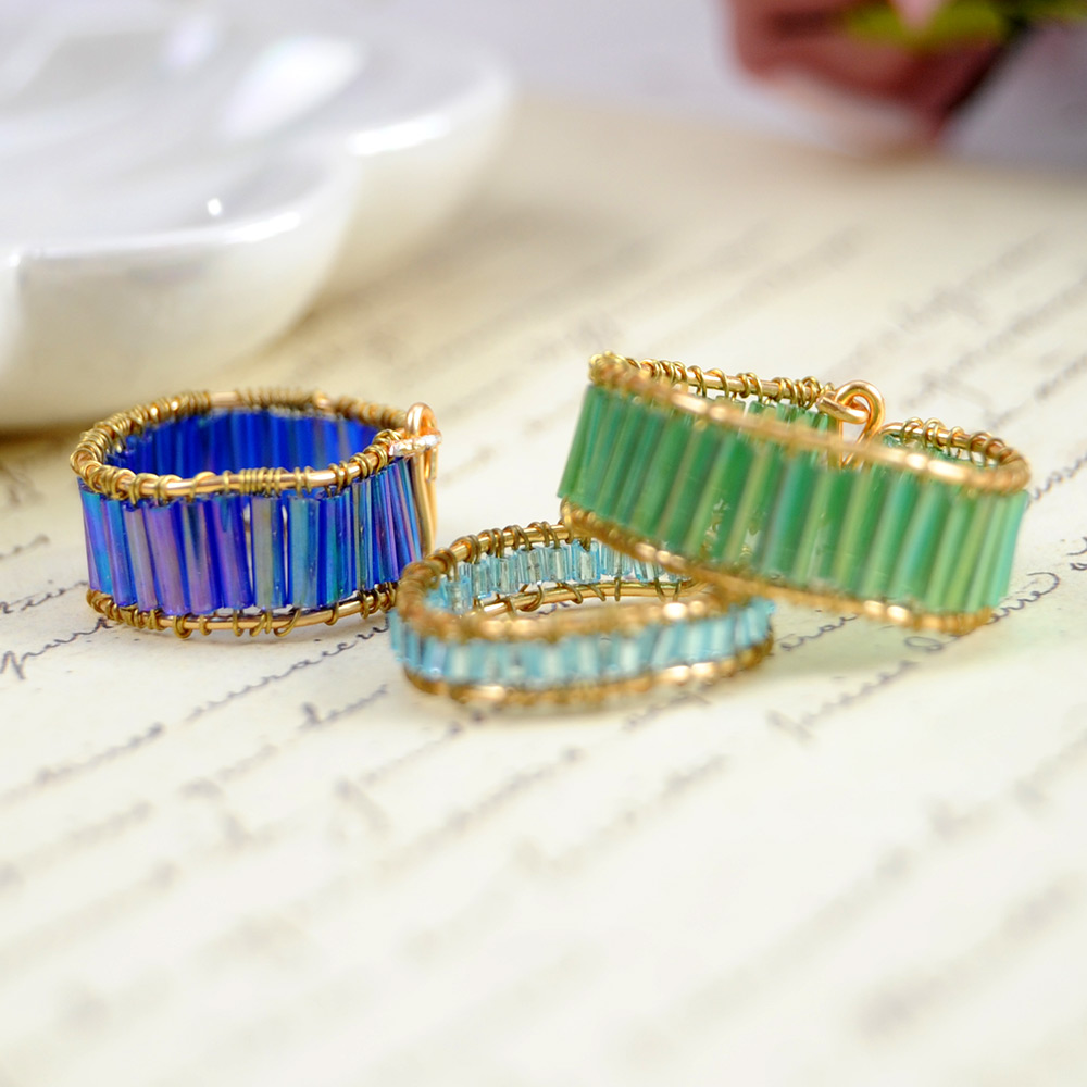 PandaHall Selected идея с кольцом из трубчатых бусин-6