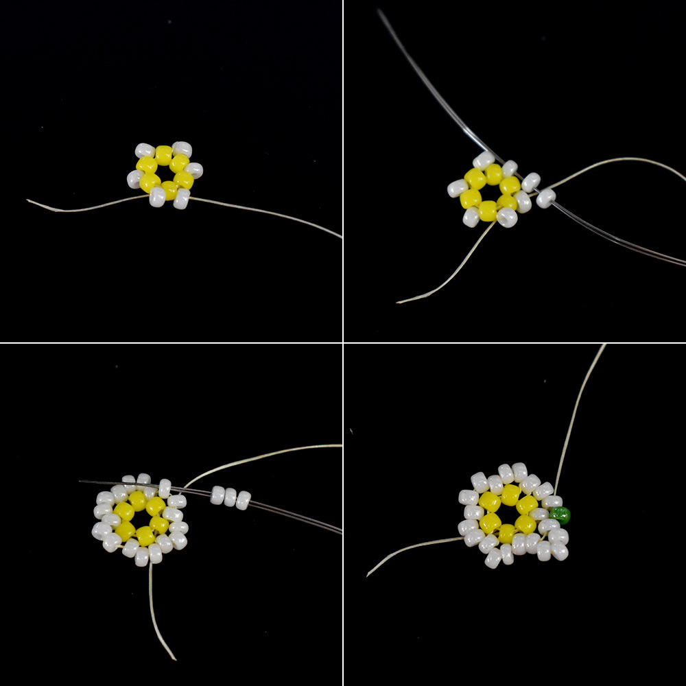 Весенний комплект украшений из бисера 