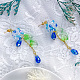 Boucles d'oreilles pendantes en perles d'hortensia-1
