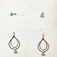 Boucles d'oreilles doubles créoles en perles turquoise-4