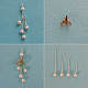 Boucles d'oreilles pendantes en fleurs faites à la main-5