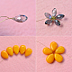 Double Strand Pearl Necklace with Orange Flowers-3