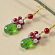 Glass Bead Dangle Earrings for Christmas-1