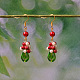 Glass Bead Dangle Earrings for Christmas-7