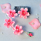 Pettine per capelli con fiori rosa per matrimonio-8