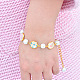 Bracelet chaîne dorée avec cabochons et perles-6