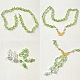 Green Glass Bead Necklace with Long Bead Tassels-4