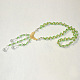 Green Glass Bead Necklace with Long Bead Tassels-6