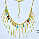 Gold Chain Tassel Necklace with Drop Beads-4