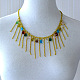 Gold Chain Tassel Necklace with Drop Beads-5