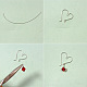 Boucles d'oreilles coeur enveloppées de fil avec perles de verre-3