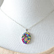 Collier à pendentif en perles colorées avec chaîne en argent-5